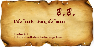 Bánik Benjámin névjegykártya